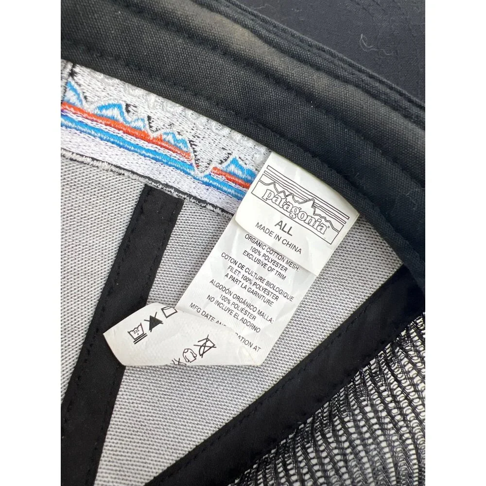 Patagonia Black Mesh Trucker Hat with Adjustable Snapback - Picture 5 of 5